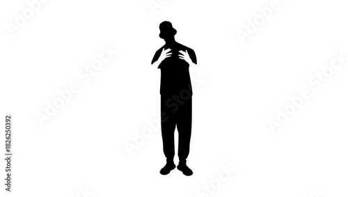 Hip Hop Rapper, black isolated silhouette