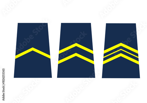 Galon de passant d'épaule de la marine belge. Sous-officiers subalternes: second maître, maître, maître-chef
