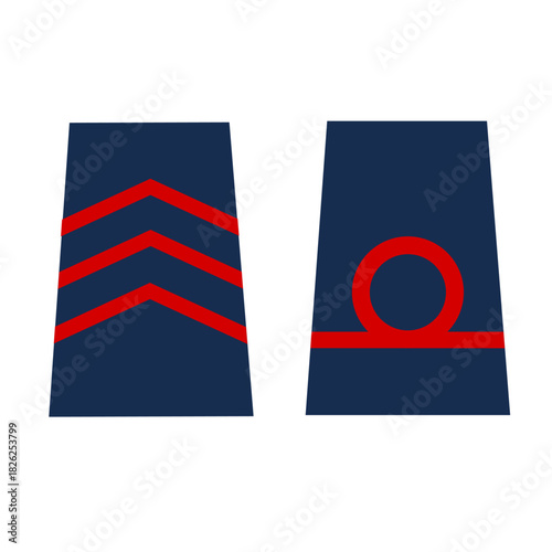 Galon de passant d'épaule de la marine belge. volontaire, volontaires d'élite: quartier-maître-chef, premier quartier-maître-chef