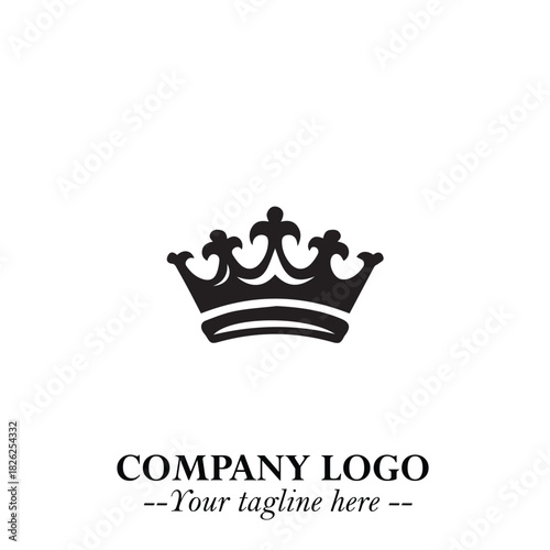 Elegant Black Crown Logo Symbol on a Clean White Background for Premium Branding Design