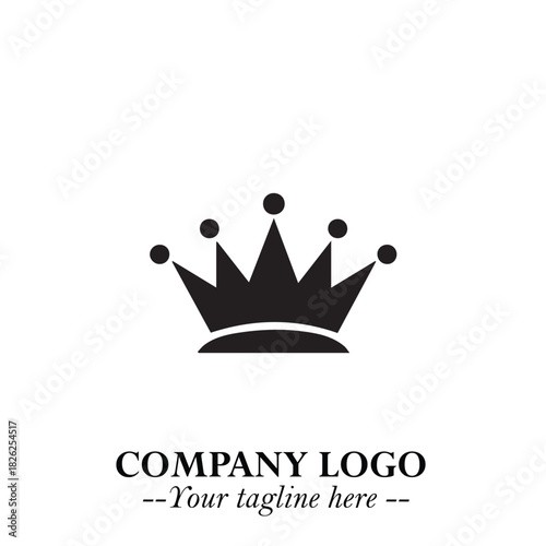 Elegant Black Crown Logo Symbol on a Clean White Background for Premium Branding Design