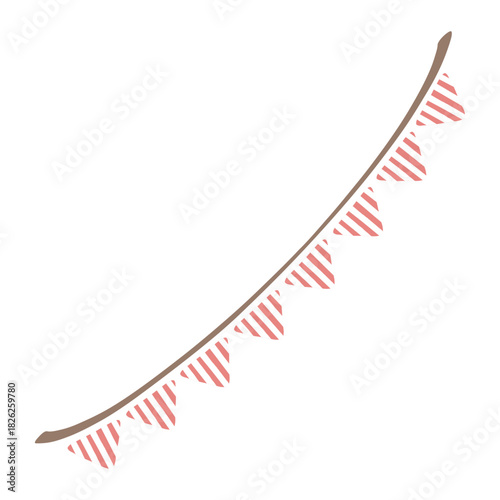 Fluffy Garland Collection | Pink Stripe Garland | Hand-drawn Triangle Flags in Salmon Pink Stripes