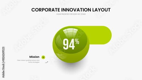 Digital Briefing 1 Step Infographic Frame Template. Market Plan One Element Chart Slideshow Design. Consulting Overview Slide Layout Vector Illustration.