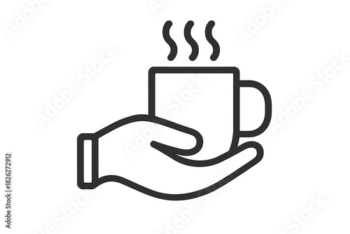 Hand holding a steaming cup of hot beverage