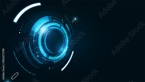 Abstract futuristic electronic circuit technology background concept, 3d perspective view, vector illustraion
