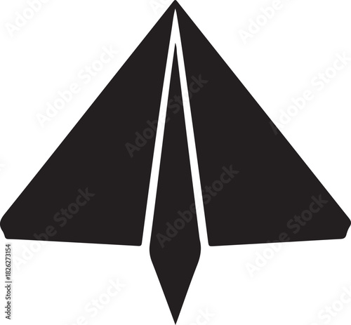 Black Paper Airplane Symbol Silhouette