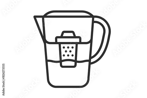 Water filter pitcher with replaceable purification cartridge for clean drinking