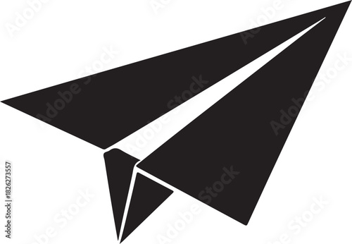 Paper Airplane Silhouette Flat Icon