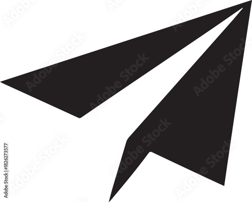 Flying Paper Plane Icon Silhouette