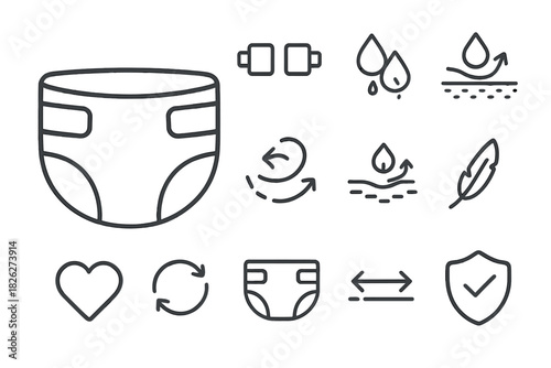 Essential features of baby diapers including absorbency breathability softness and protection