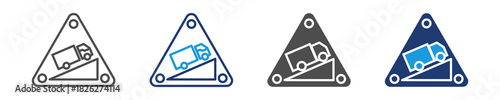 hill warning  icon set multiple style