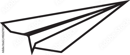 Modern Paper Airplane Outline Drawing
