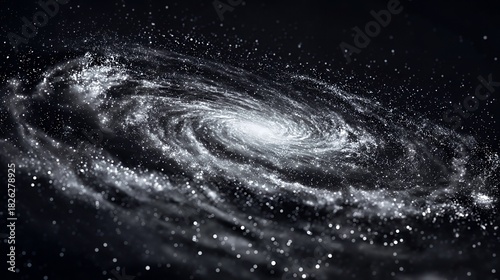 Celestial Spiral: Glowing Star Cloud in Deep Cosmic Space