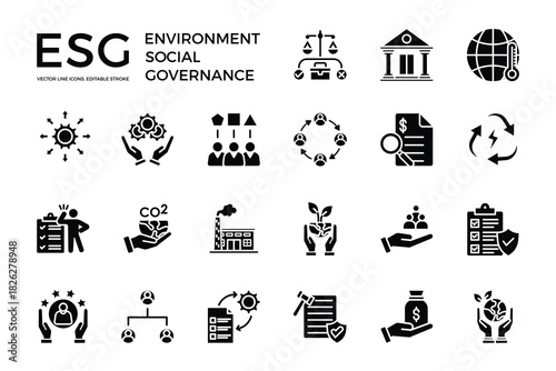 ESG Compliance & Sustainability Icons
