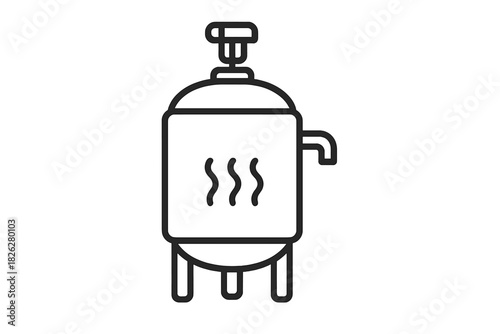 Industrial brewing tank or heating boiler apparatus with rising steam waves