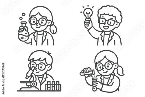 Young students and researchers working in a laboratory with scientific equipment