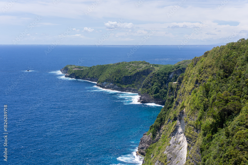 Fototapeta premium Aerial view of nusa penida, penida island, bali. High quality photo