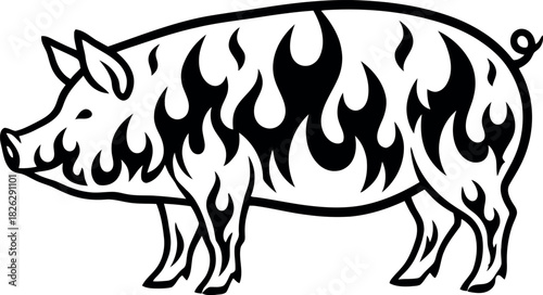 BBQ pig burn