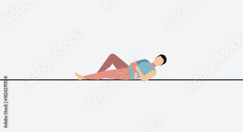 Minimalist vector illustration of a person lying on their side.