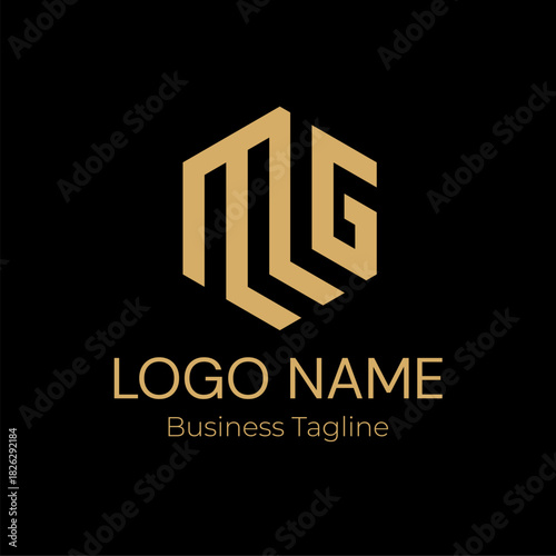 Logo Geometry Modern Gold Business Company Design Template