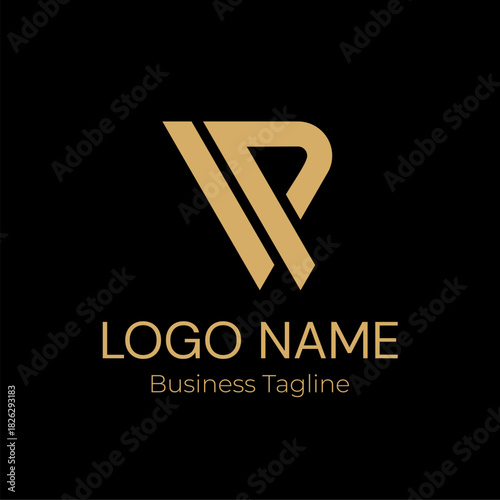 Logo Geometry Modern Gold Business Company Design Template