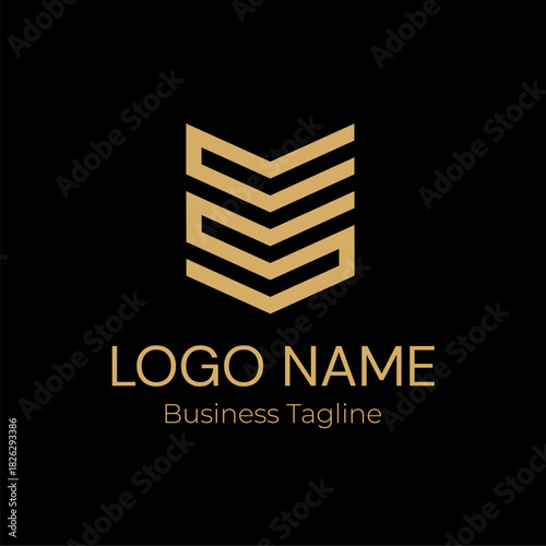 Logo Geometry Modern Gold Business Company Design Template