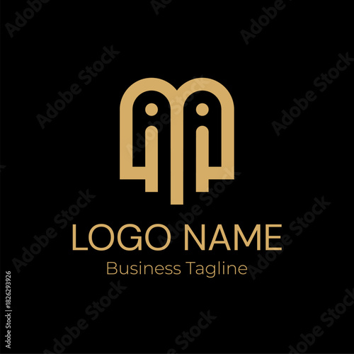 Logo Geometry Modern Gold Business Company Design Template