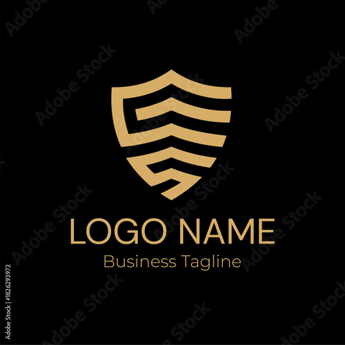 Logo Geometry Modern Gold Business Company Design Template