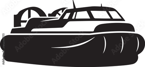 Hovercraft isolated vector silhouette icon for transport and adventure
