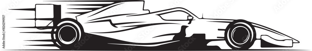 Obraz premium Formula 1 racing car speed vector graphic, dynamic motion blur effect