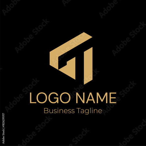 Logo Geometry Modern Gold Business Company Design Template