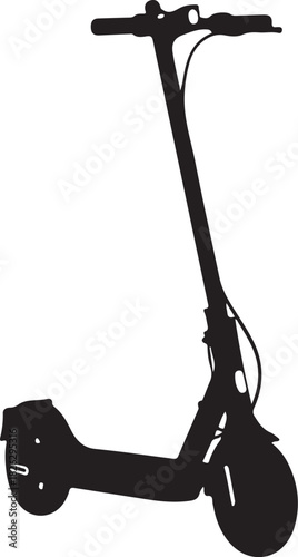 Silhouette of an electric scooter on a white background, modern transport