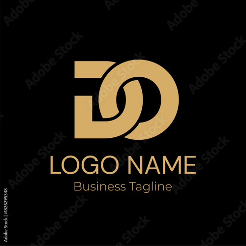 Logo Geometry Modern Gold Business Company Design Template