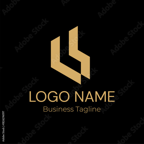Logo Geometry Modern Gold Business Company Design Template