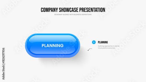 Financial Campaign Slide Layout Vector Illustration. Advertising Report One Step Diagram Frame Design. Business Proposal 1 Element Infographic Slideshow Template.