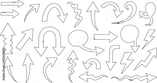 Doodle arrow collection hand drawn directional signs and symbols for creative projects