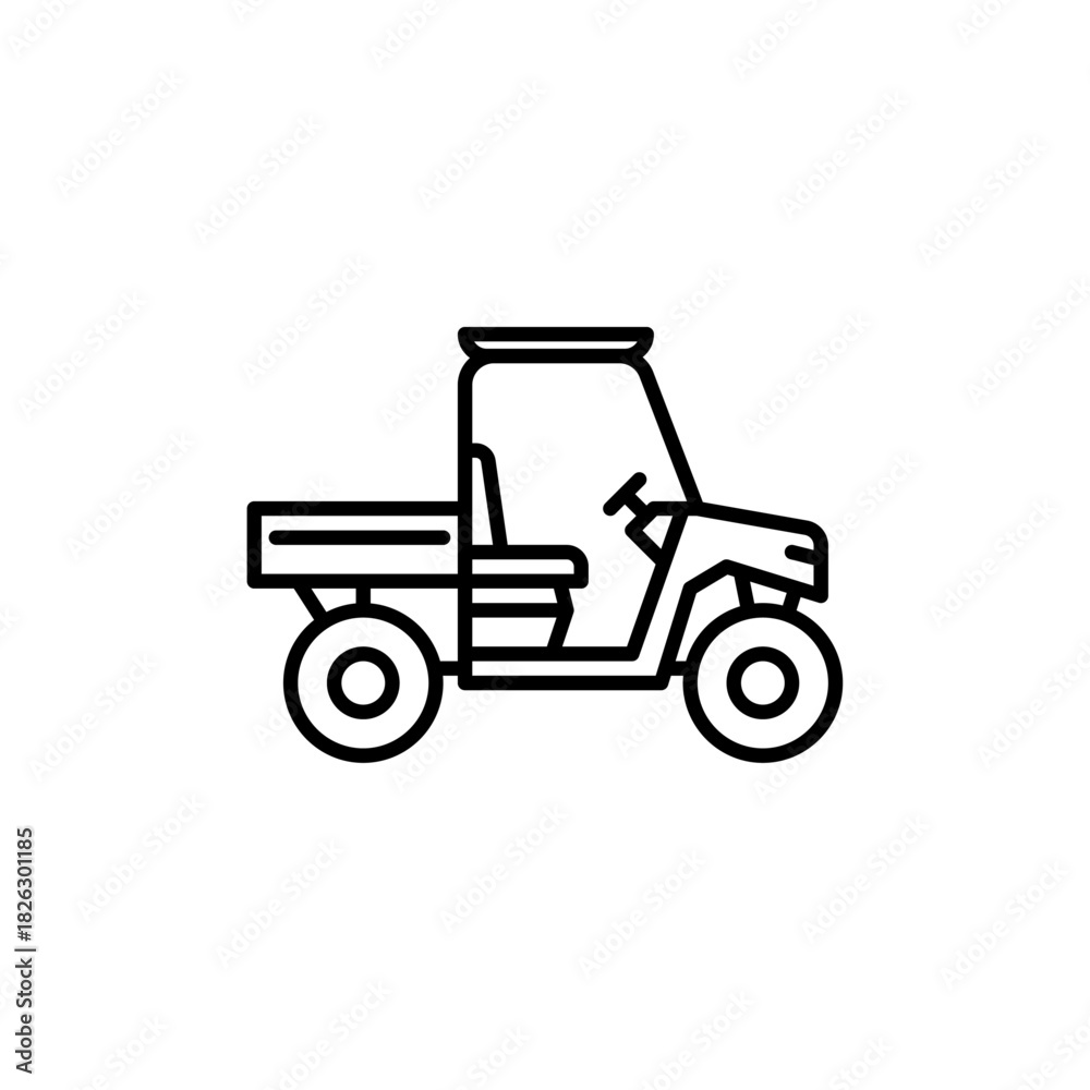 Naklejka premium UTV outline icon. Utility Task Vehicle black line illustration.