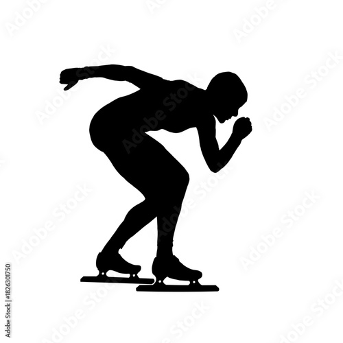 Speed skater   silhouette vector illustration