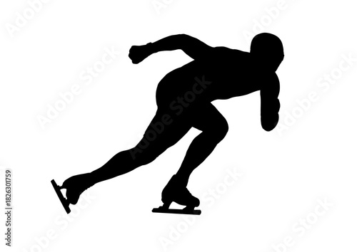 Speed skater   silhouette vector illustration