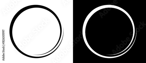 Abstract background with lines in spiral. Art design spiral as logo or icon. A black figure on a white background and an equally white figure on the black side.