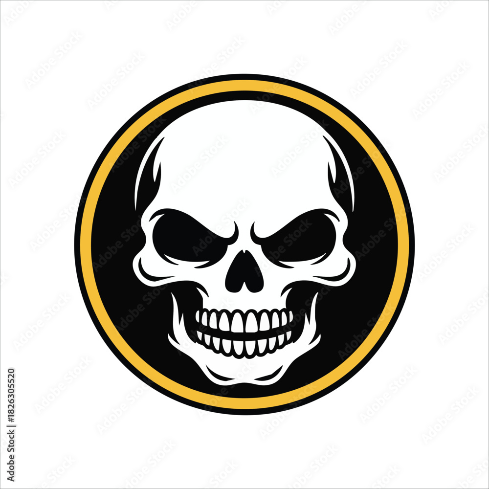 Fototapeta premium scary skull vector illustration on white background