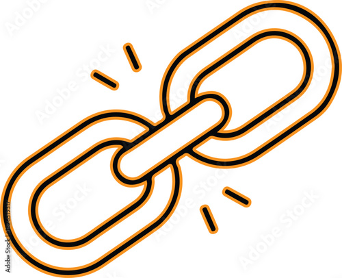 Broken chain link symbol representing connection failure