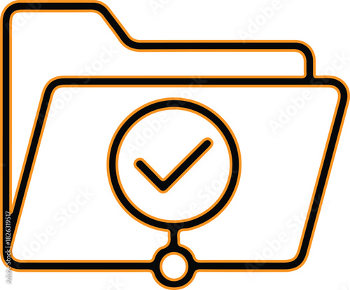 Folder with a checkmark icon indicating completion or approval