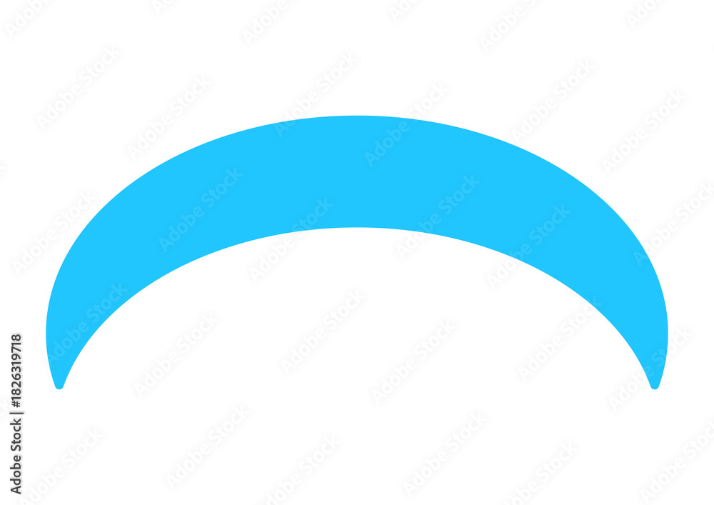 Obraz premium 上向きのカーブを持つ抽象的なバナー・水色の太い円弧（アーチ）デザイン・フレーム