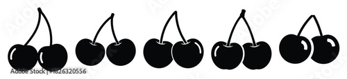 set of  cherry pair icon vector illustration isolated on white background