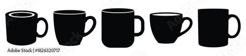 set of  coffee mug icon vector illustration isolated on white background