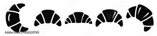 set of  croissant curve icon vector illustration isolated on white background
