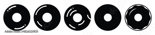 set of  donut ring icon vector illustration isolated on white background
