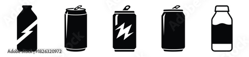 set of  energy drink icon vector illustration isolated on white background