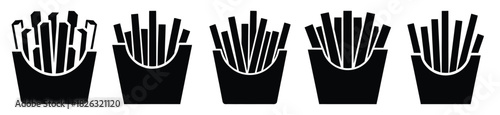 set of  french fries icon vector illustration isolated on white background